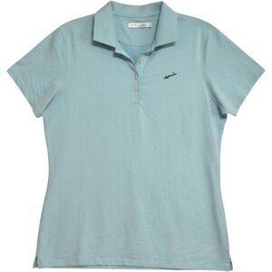 Peter Millar Polo Shirt Women Light Blue Pima Cotton Stretch Golf Country Club L